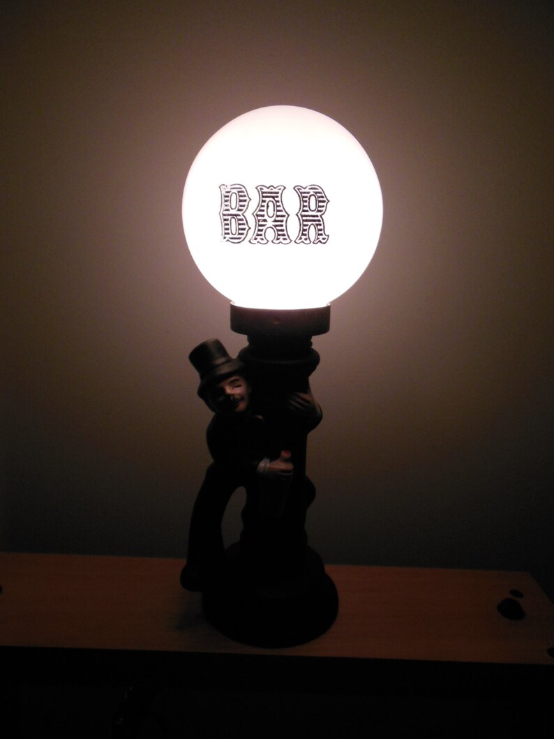 Bar Lamp Drunk Man at Light Pole Vintage Retro Bar Light Etsy