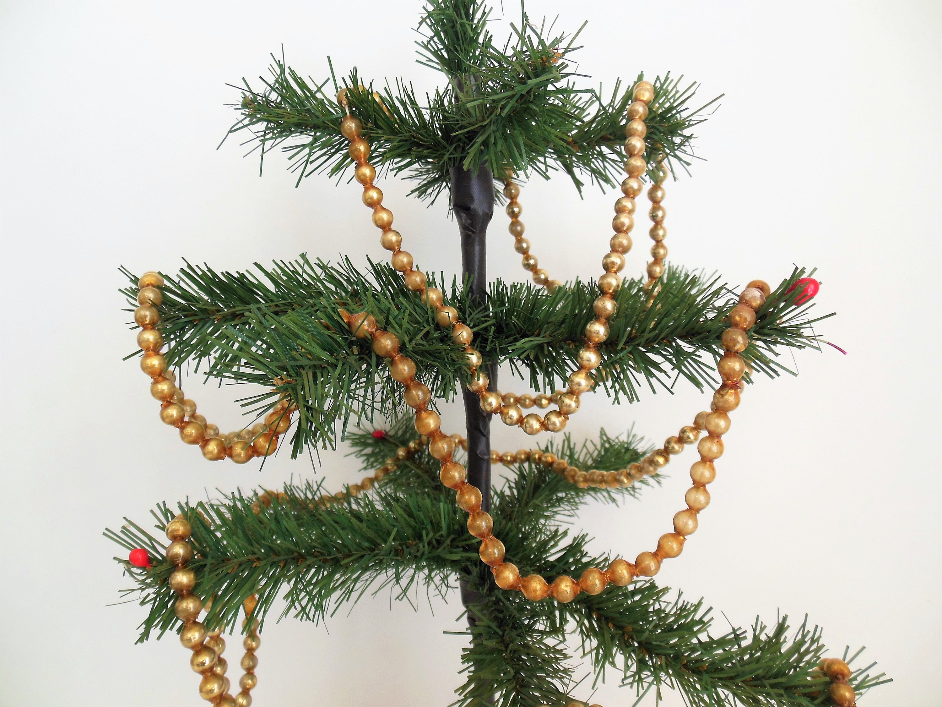 Beaded Garland, Christmas Tree Garland, Wooded Beads, Scandinavian Garland,  Boho Decor, Christmas Decor, Mantel Decor, Garland, Wood Beads 