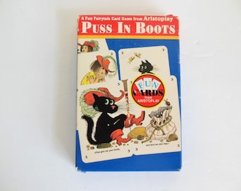 Puss In Boots Card Game, A Fun Fairytale Game From Aristoplay, Matching Game For 2 to 8 Players, Complete Deck, Copyright 1988