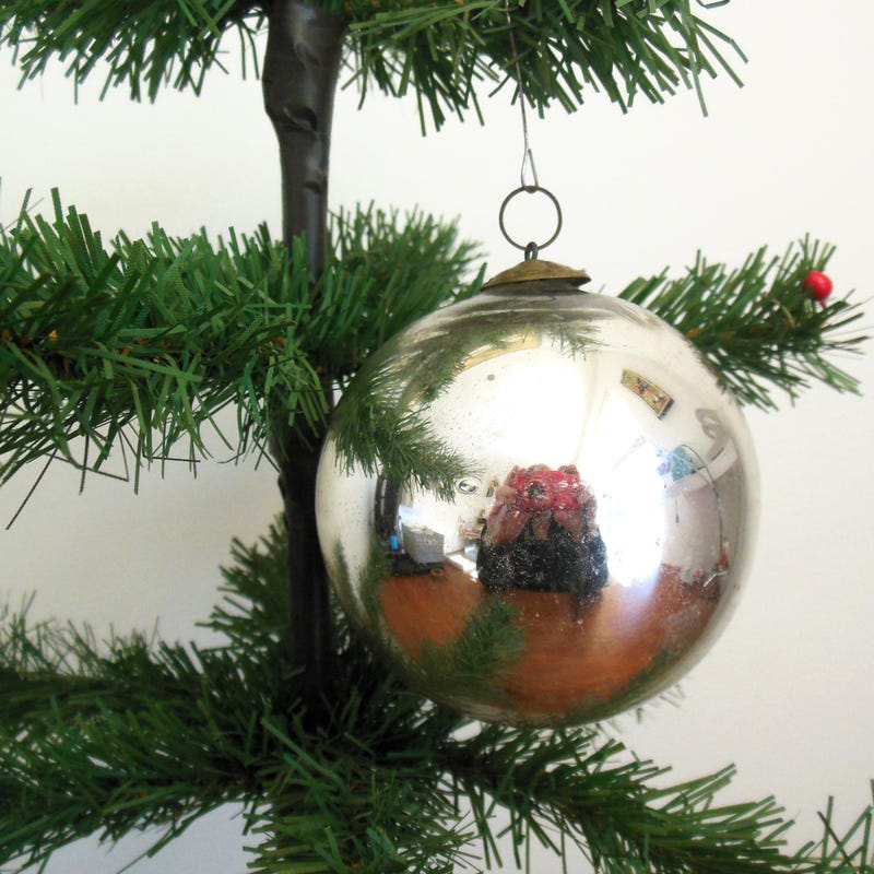 Ancienne Boule De Noël Kristallkugel Allemande En Boîte - KFL - Déco Vintage