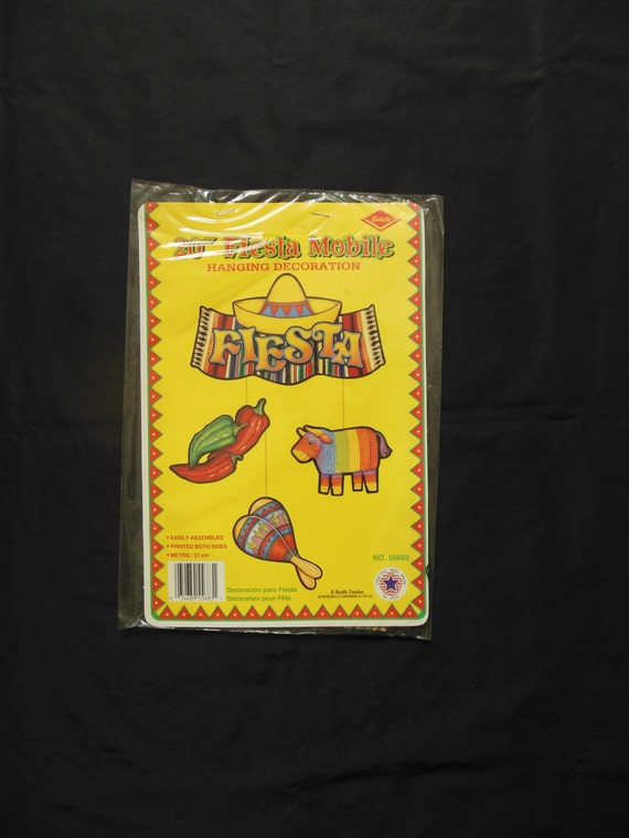 Beistle Fiesta Mobile Hanging Decoration,  20 Inch Unused Party Decor Printed on Both Sides