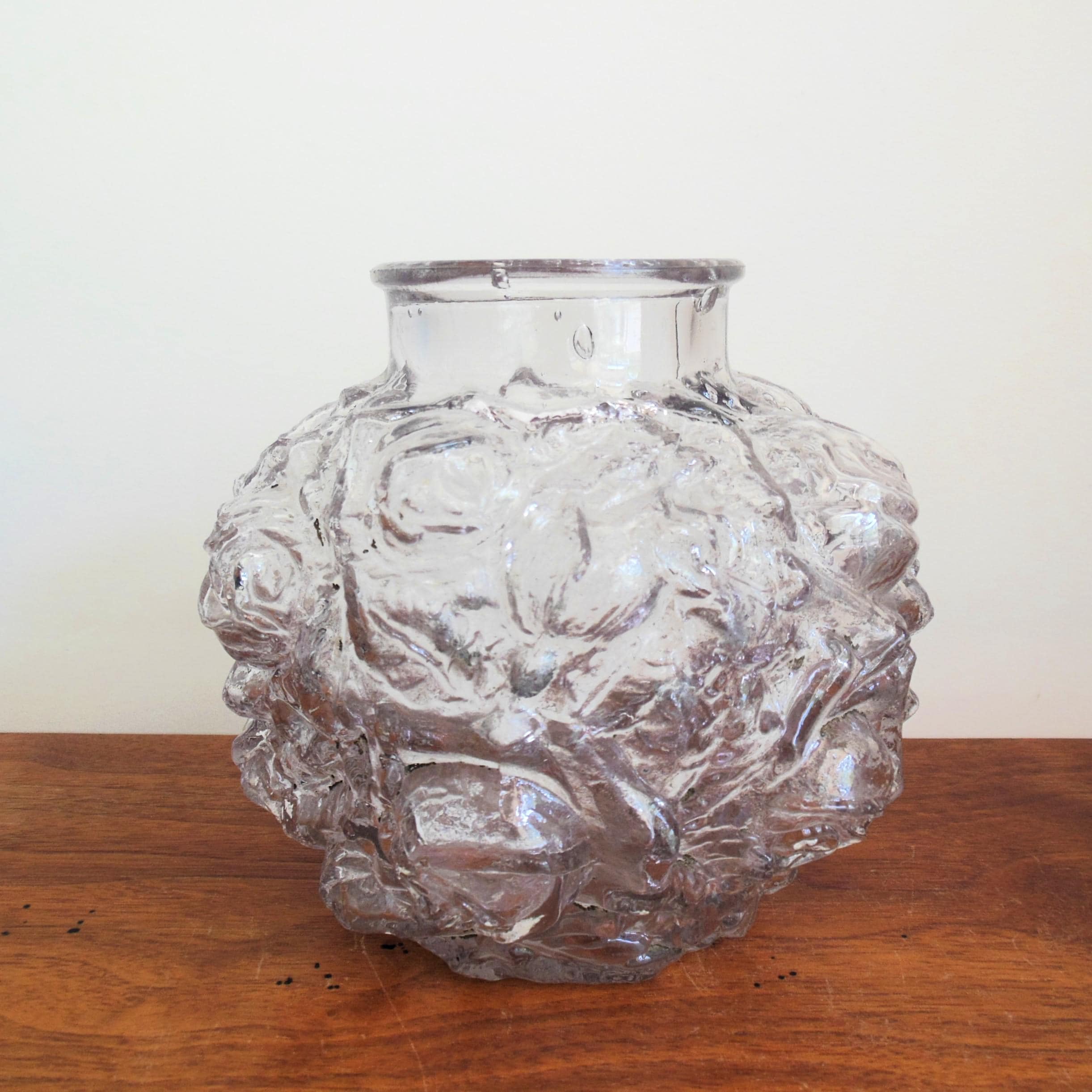 Hoosier Clear Glass Vase Twist Retro 8½ Tall 4.25 Wide