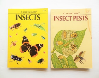 Insects or Insect Pests Golden Guide Book, Choice of One Field Guide, Herbert Zim, George Fichter, North American, Color Illustrated