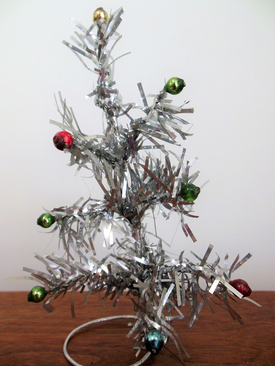 Tinsel Christmas Tree Little Mid Century Silver Foil with Etsy