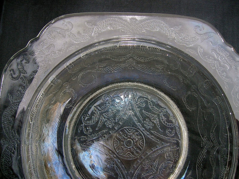 CLEARANCE-Madrid Depression Glass Clear Bowl for Salad or Soup