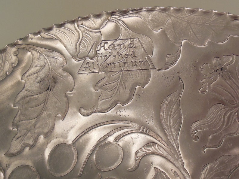 Aluminum Tray With Handle Hand Finished Metal Serving Dish Etsy