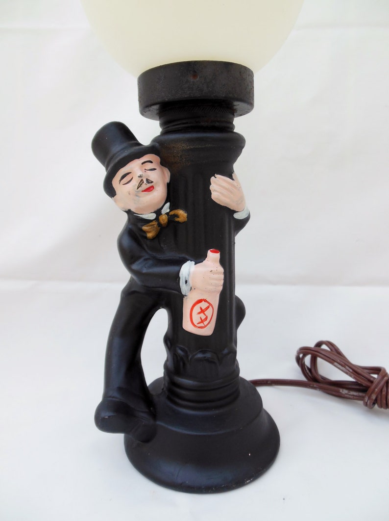 Bar Lamp Drunk Man at Light Pole Vintage Retro Bar Light Etsy