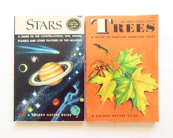 Golden Nature Book Stars or Trees Your Choice, One Color Illustrated Field Guide by Herbert Zim, Golden Press Copyright 1956