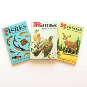 Golden Nature Book Fish Bird or Mammal Your Choice, Color Illustrated Field Guide by Herbert Zim, Golden Press Copyright 1955 or 1956