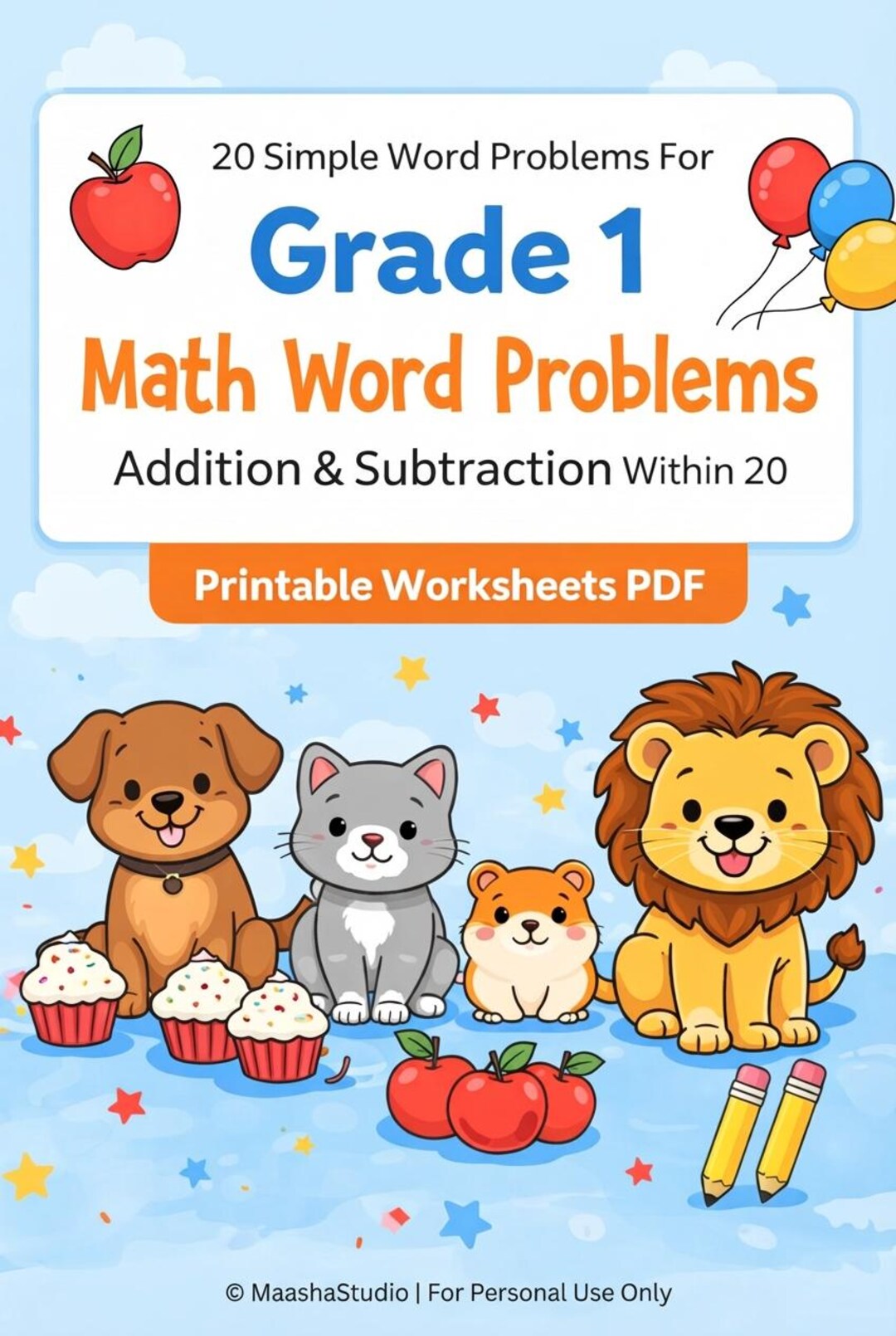 Grade 1 Math Problem Solving Questions Grade 1 Math Word Problem - Etsy