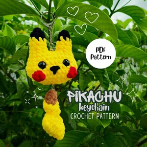 Pikachu Dangly Tail Keychain - Digital Crochet Pattern
