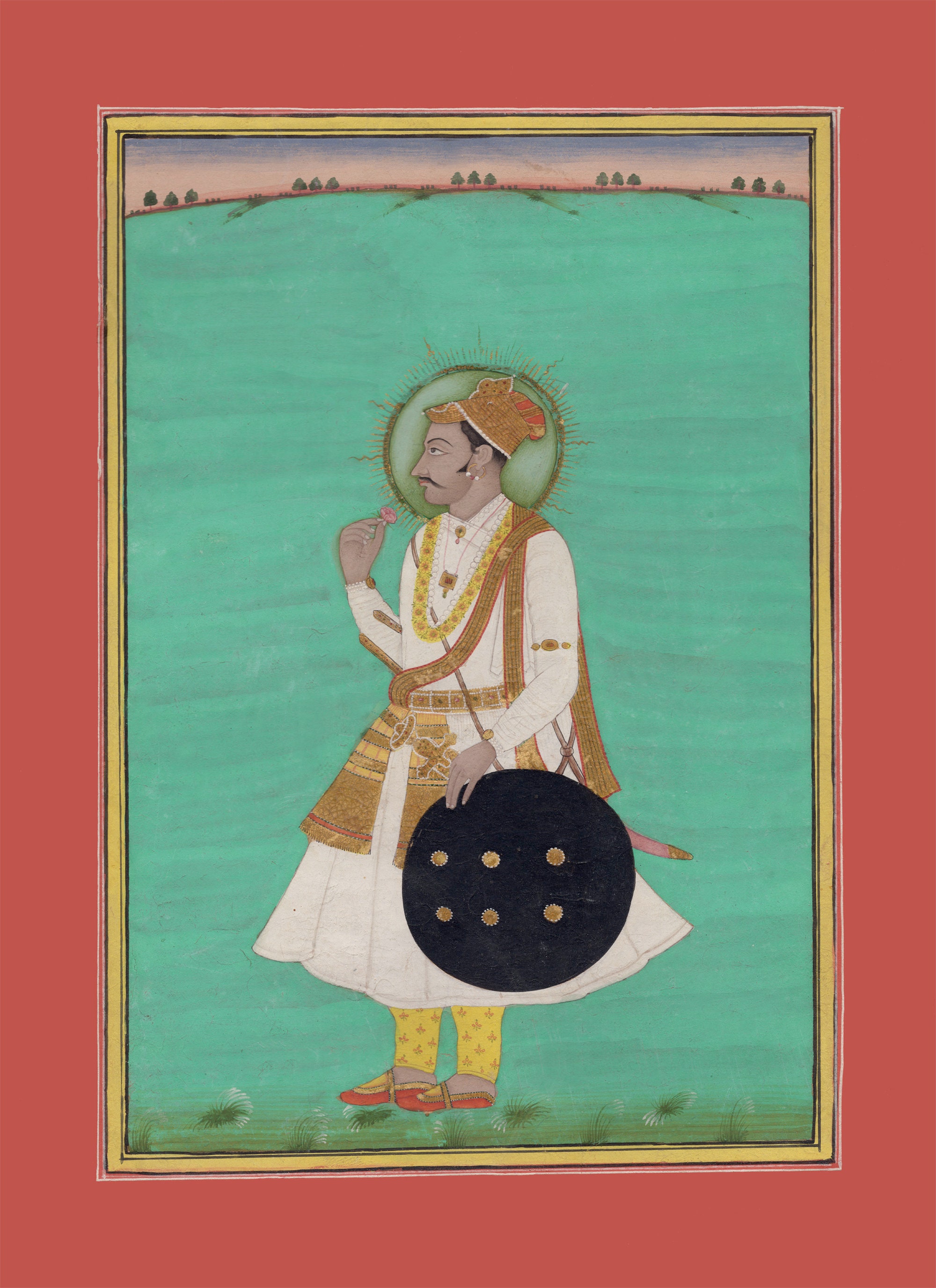 Pintura en miniatura mogol El emperador Shah Jahan Giclee Etsy España