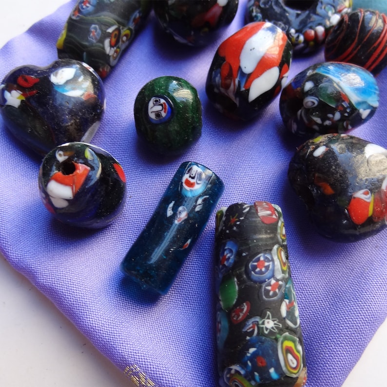 Antique Glass Beads From Varanasi 12 Pieces Etsy