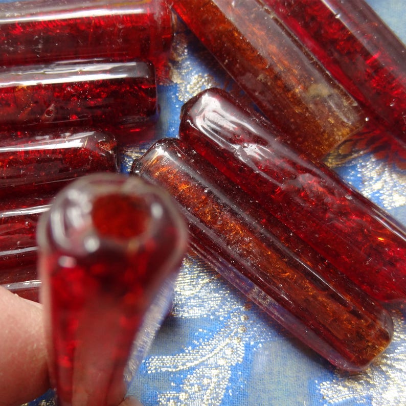 Antique Amber Color Glass Beads From Varanasi 8 Pieces Etsy