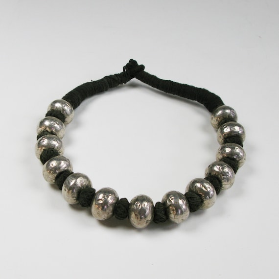 Vintage necklace - silver beads - from Gujarat - 19th century