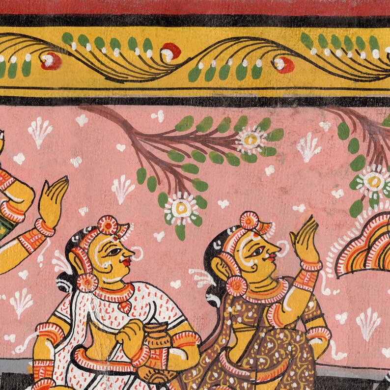 Giclee on canvas Radha and Krishna in the boat of love
