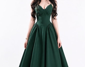 Emerald Green Sweetheart Neckline Ball Gown, Elegant Floor Length Formal Dress
