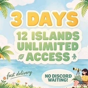 3 Day 12 Island Unlimited Access More Items – No Discord Waiting (Digital Planner)