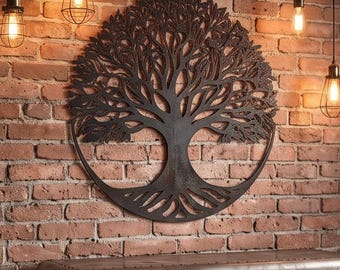 Tree of Life Metal Wall Art – Elegant Circular Nature-Inspired Wall Sculpture
