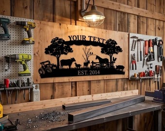 Customizable Farm Metal Sign – Personalized Home & Garden Decor