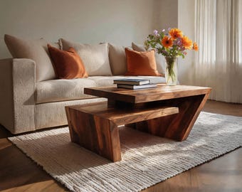 Mesa de centro moderna con diseño único para la sala de estar.