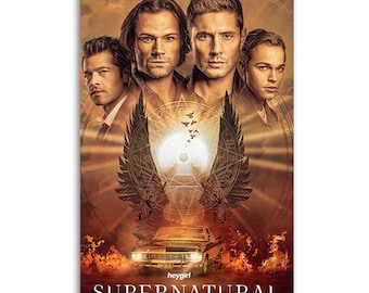 Evil Forces Character Posters for Sam, Dean, Cassie, and Jack. Canvas wall decoration