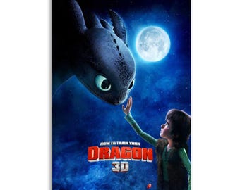 How to Train Your Dragon Toothless and Hiccup Movie Canvas Poster Wall Decor