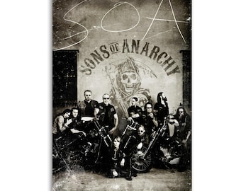 American TV Series Sons of Anarchy SOA Biker Gang Retro Canvas Poster Wall Decoration