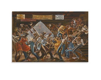 Sugar House Dance Hall Jazz Club Retro African-American Cultural Art Poster Canvas Wall Decoration