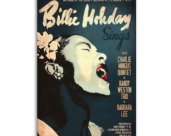 Billie Holiday Vintage Jazz Concert Canvas Poster Wall Decor