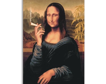 Parody Mona Lisa Stoner Art Print Canvas wall decoration