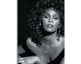 Whitney Houston Iconic Music Star Poster Canvas wall decoration.