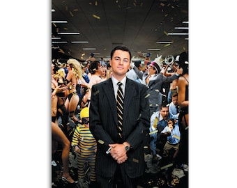 Wolf of Wall Street Leonardo DiCaprio Decor Movie poster  Canvas wall decoration