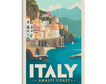 Italy Amalfi Coast Colorful Town Wall Art Canvas wall decoration