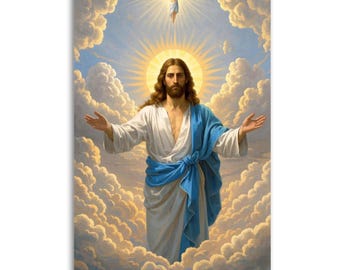 Jesus Ascension Religious Artwork Print Canvas wall decoration