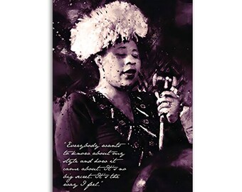 Ella Fitzgerald's Vintage Jazz Quotations Canvas Poster  Wall Decor