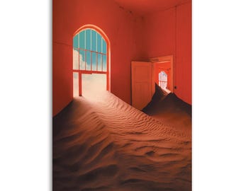 Red Desert Dream Space  Canvas Poster on the Wall  Home Decoration