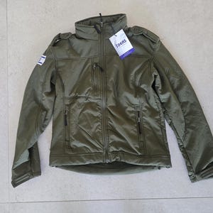 Nieuwe IDF tactische softshell jas maat S, officiële militaire jas van het Israëlische leger met Israëlische vlag, NWT C017