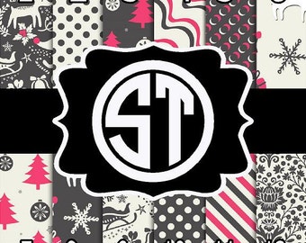 Christmas Lovely printed indoor, outdoor, glitter, metallic decal VINYL or heat transfer vinyl HTV or applique FABRIC