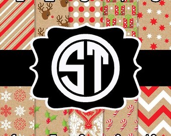 Christmas Kraft printed indoor, outdoor, glitter, metallic decal VINYL or heat transfer vinyl HTV or applique FABRIC