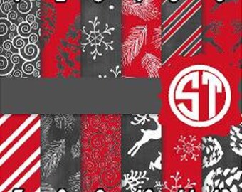 Christmas Nature printed indoor, outdoor, glitter, metallic decal VINYL or heat transfer vinyl HTV or applique FABRIC