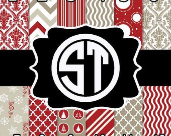 Christmas Country printed indoor, outdoor, glitter, metallic decal VINYL or heat transfer vinyl HTV or applique FABRIC