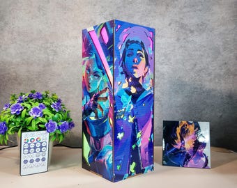 Valorant Light Box, Valorant Wooden Lamp, Valorant Themed Wood Decor, Valorant Lovers, Valorant Fan Gift, Valorant Engraved Wood, Wood Gift