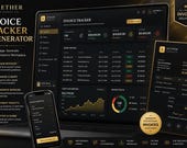 Invoice Tracker| Luxury Finance Dashboard UI Kit | Dark Admin Template| Invoice generator