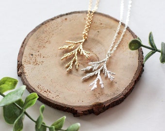 Juniper Necklace | branch, nature necklace, pine branch, birch branch, nature jewelry