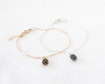 Pine Cone Bracelet | pine cone charm, nature jewelry, minimalist jewelry, dainty bracelet, bridal jewelry, gifts for her