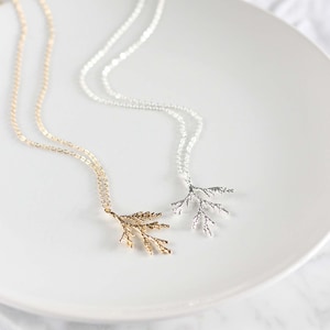 Branch Necklace juniper necklace, nature jewelry, pine cone necklace, nature necklace, gift for her, twig necklace image 2