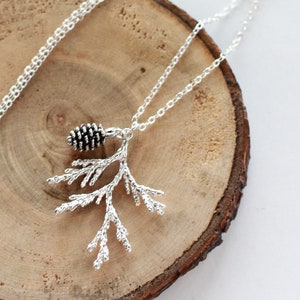 Branch Necklace juniper necklace, pine cone necklace, cedar, pine necklace, nature jewelry, juniper branch, gifts for her image 5