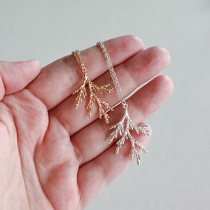 Branch Necklace juniper necklace, nature jewelry, pine cone necklace, nature necklace, gift for her, twig necklace image 3