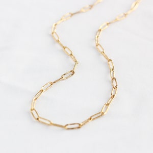 Paperclip Chain Necklace chain link necklace, paperclip necklace, gold chain necklace, chunky chain, layering necklace image 2